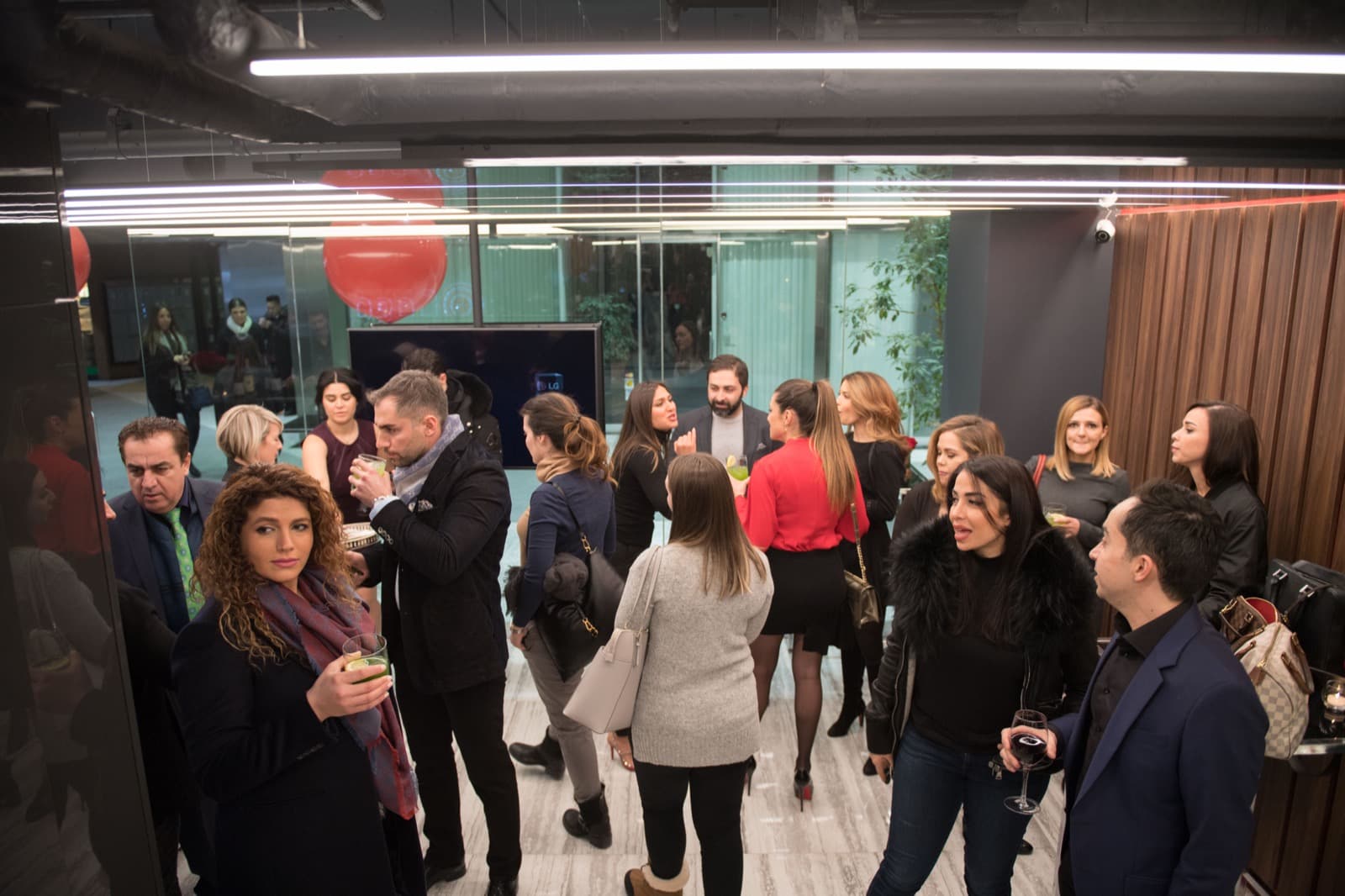 Guests celebrating at the GoGo Muscle Training opening night in Yorkville