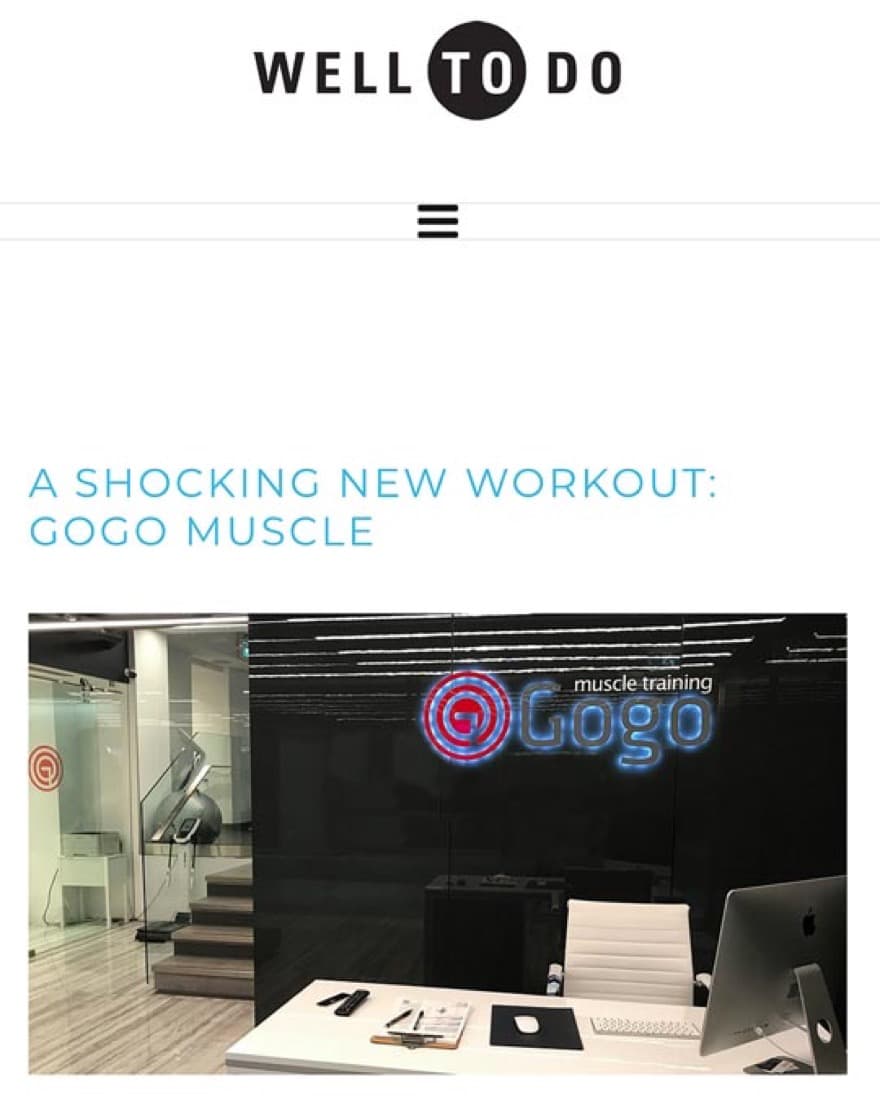 GoGo Muscle Training featured in Well To Do